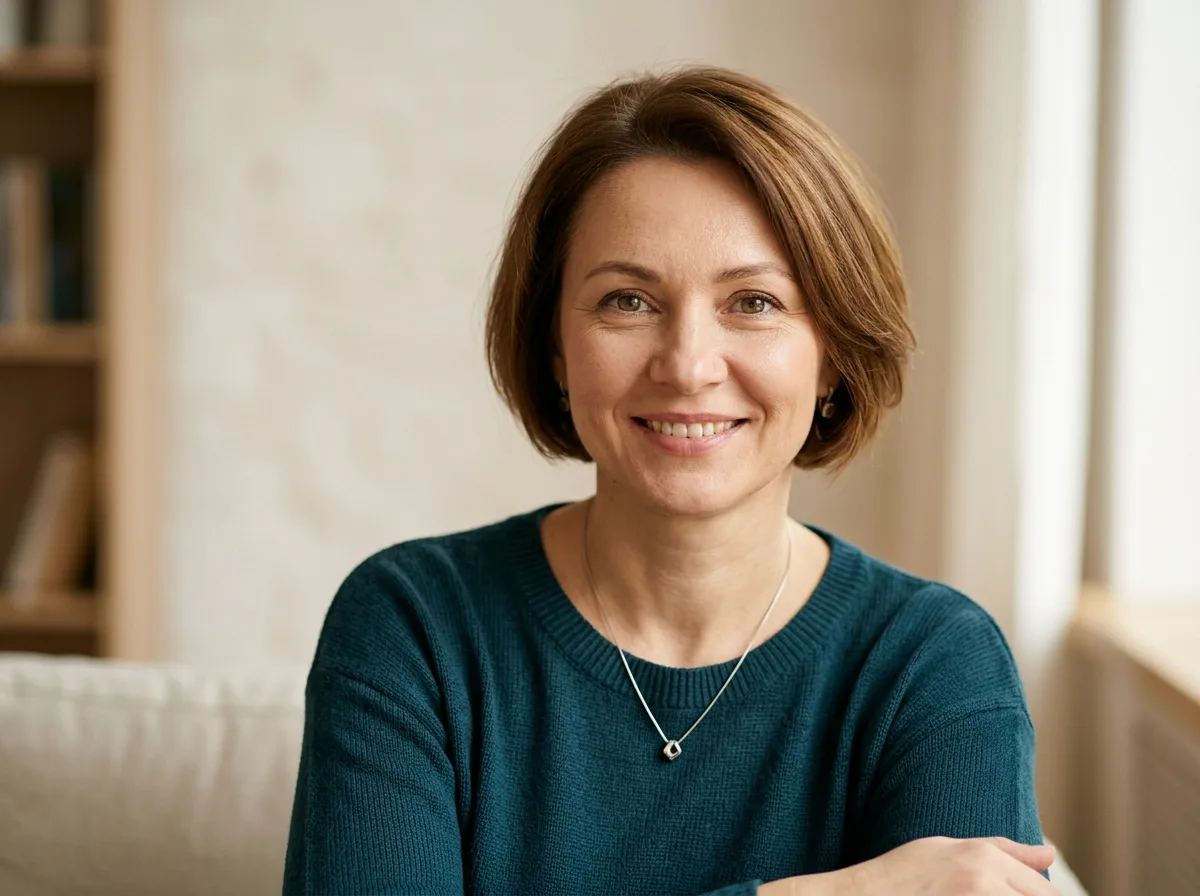 Аватар Елена П., женщина 40 лет, нейтральный фон, портрет